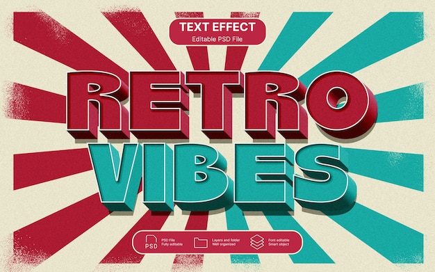 PSD retro vibes text effect