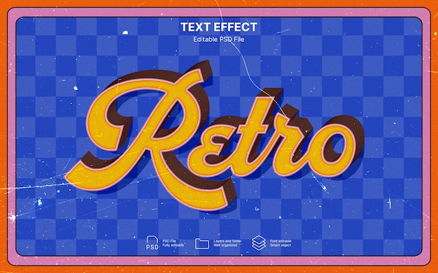 PSD retro vibes text effect