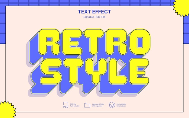 PSD retro vibes text effect