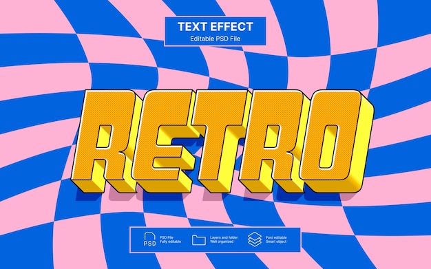 PSD retro vibes text effect