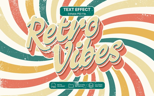 PSD retro vibes text effect