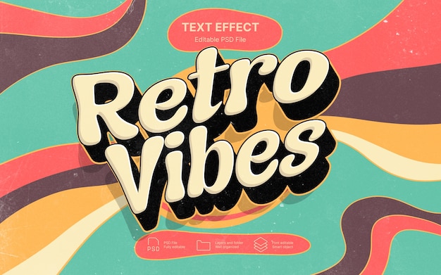 PSD retro vibes text effect