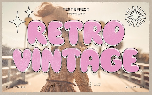 PSD retro vintage text effect