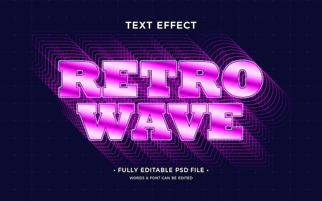 Retrowave mesh text effect