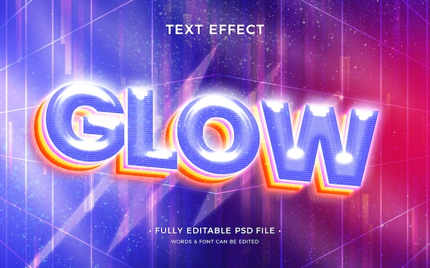 PSD retrowave mesh text effect