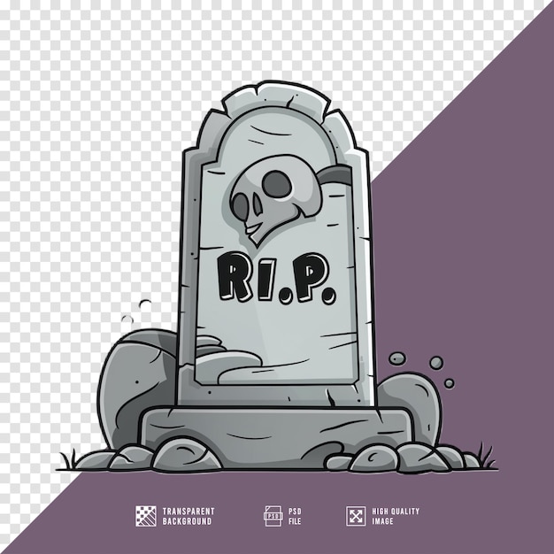 PSD rip tombstone without background hd quality