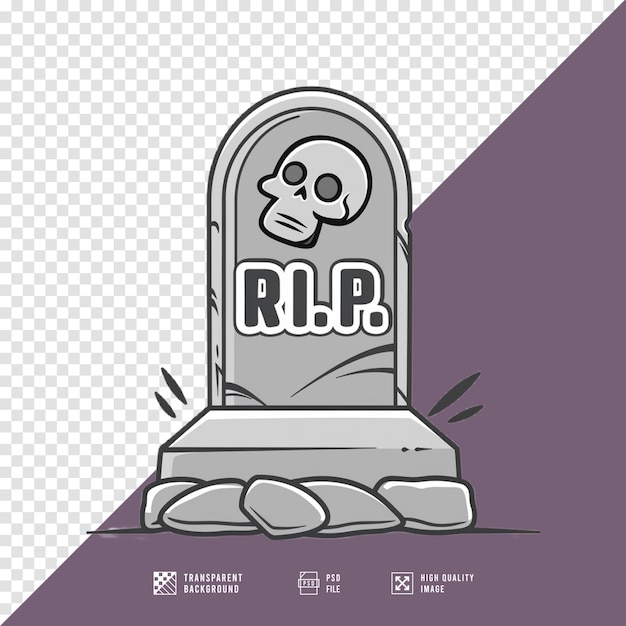 PSD rip tombstone without background hd quality