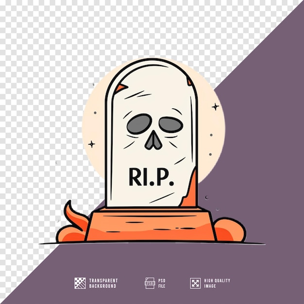 PSD rip tombstone without background hd quality