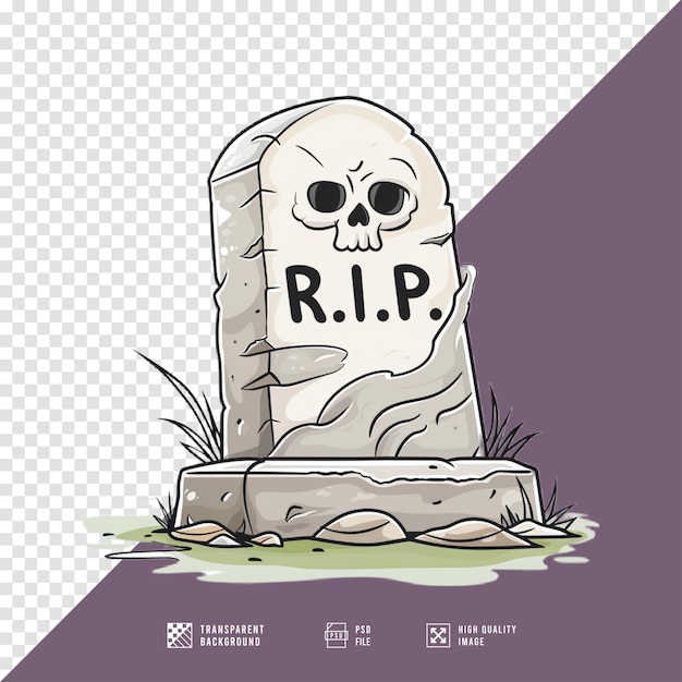 PSD rip tombstone without background hd quality