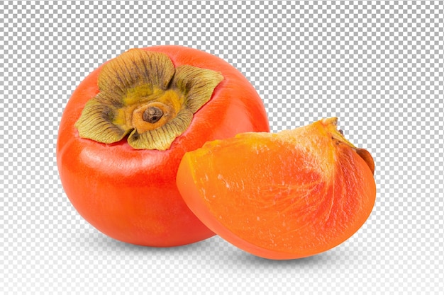 PSD ripe persimmons isolated