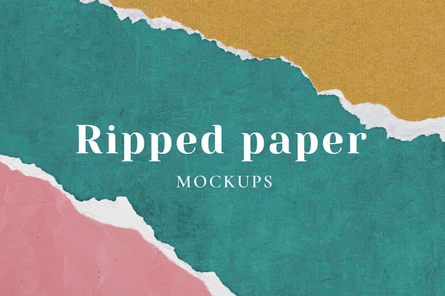 Ripped paper background mockup psd simple diy craft