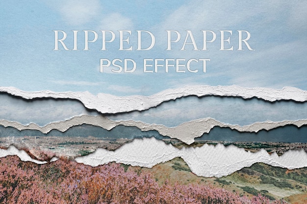 PSD ripped paper psd texture effect photoshop add-on remixed media