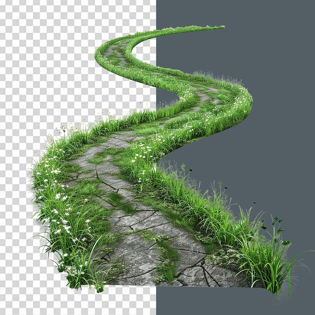 PSD road journey path png isolated on transparent background