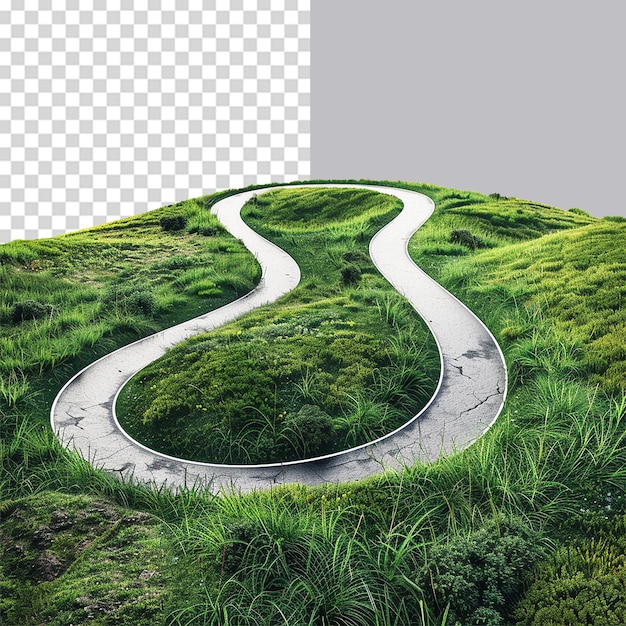 PSD road journey path png isolated on transparent background