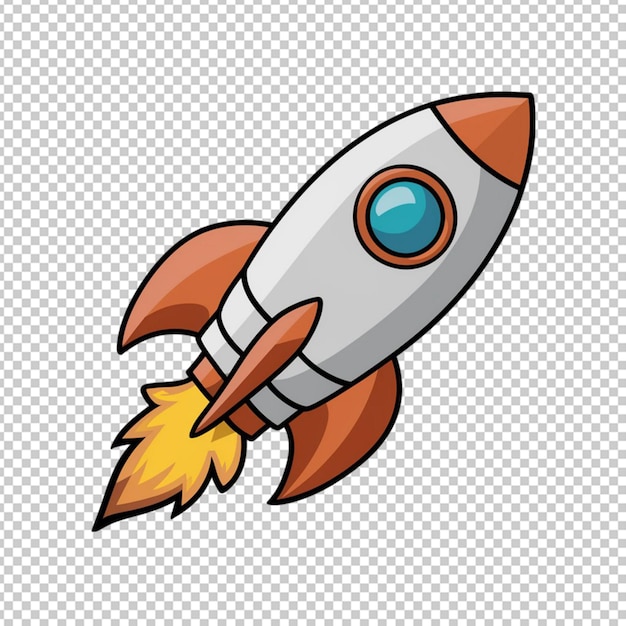 PSD rocket isolated on transparent background