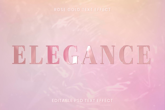 PSD rose gold text effect psd editable template