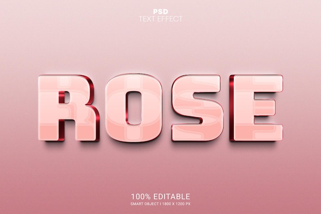 PSD rose psd editable text effect design