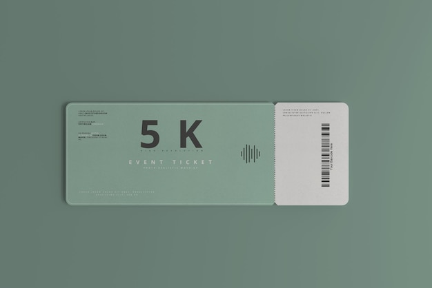 Round Corner Ticket Mockup