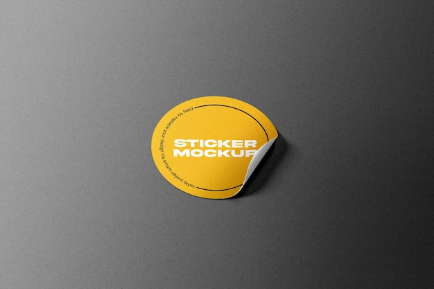 Round sticker mockup