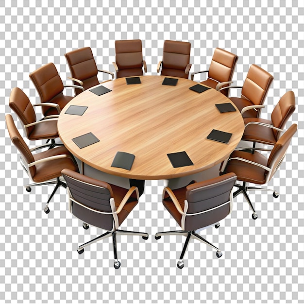 PSD round table meeting on transparent background