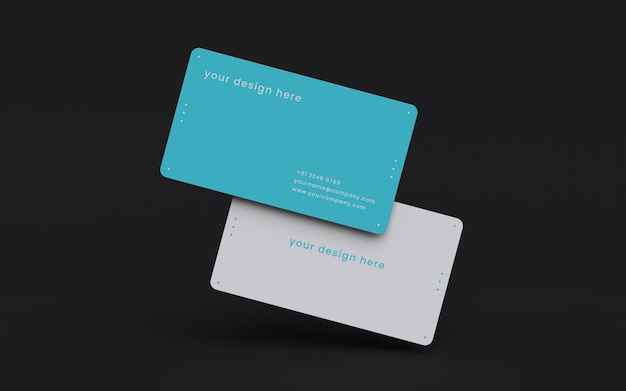Rounded clean blue business card mockup