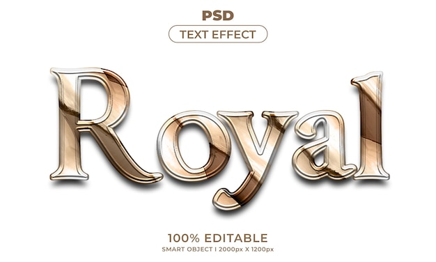 Royal 3d editable text effect style with background