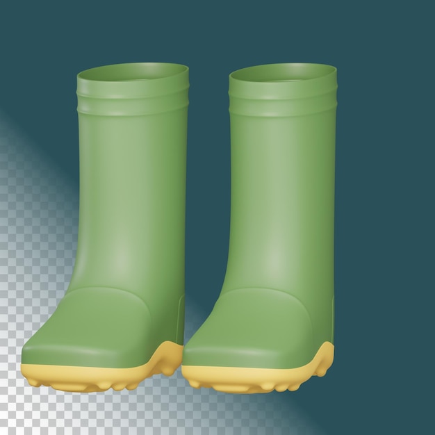 PSD rubber boot 3d illustration