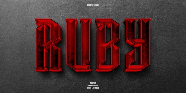 Ruby 3D editable text effect