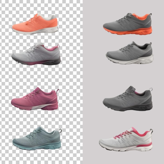 PSD running shoes or sneakers on a transparent background