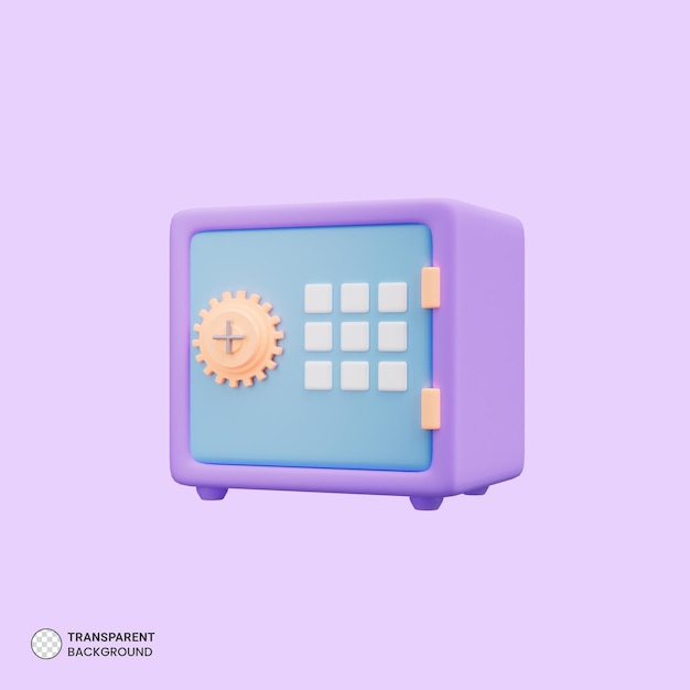 Safe box icon isolated 3d render illustration