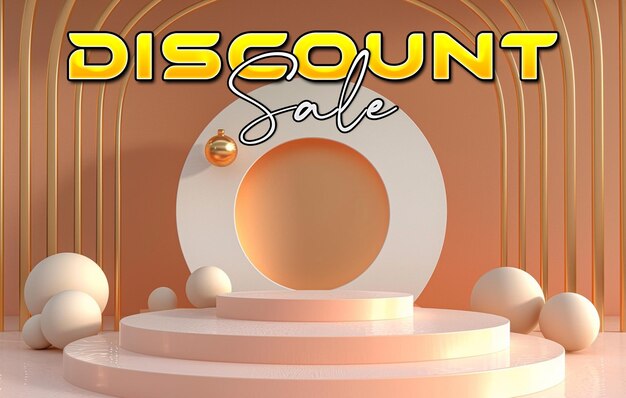 PSD sale background template with podium display