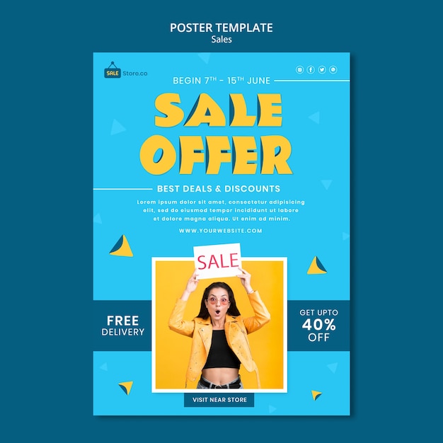 PSD sale offer poster template