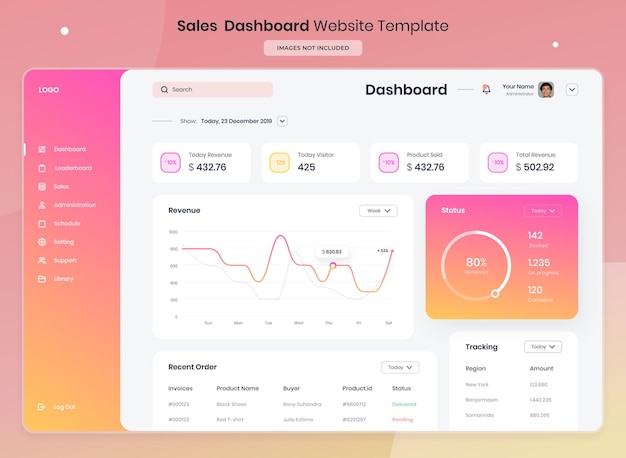 Sales Dashboard Website Template