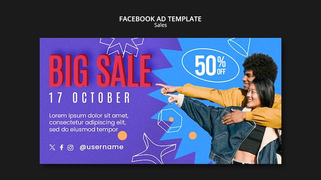 Sales discount facebook template