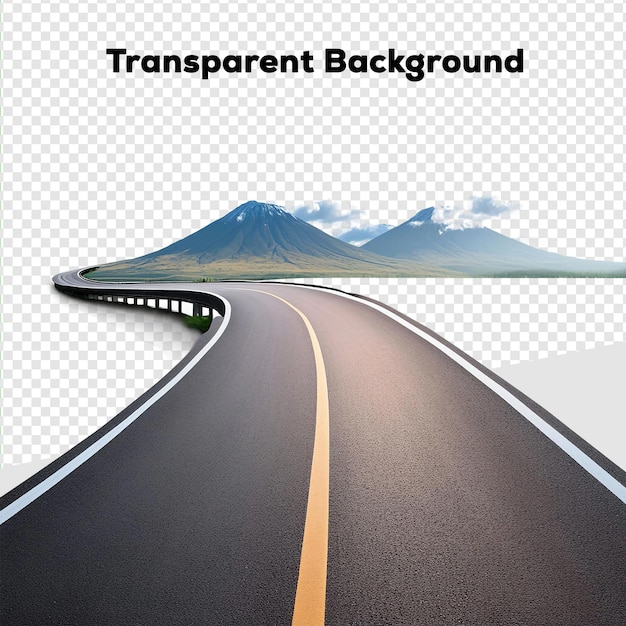 PSD scenic road to adventure transparent background png