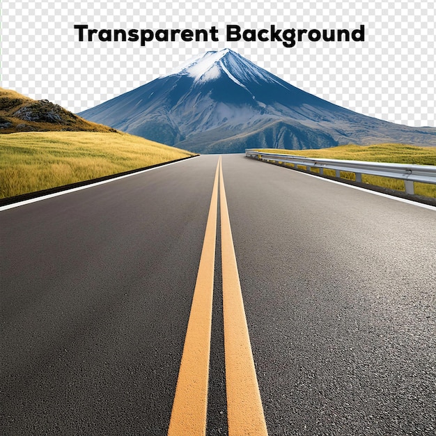 PSD scenic road to adventure transparent background png