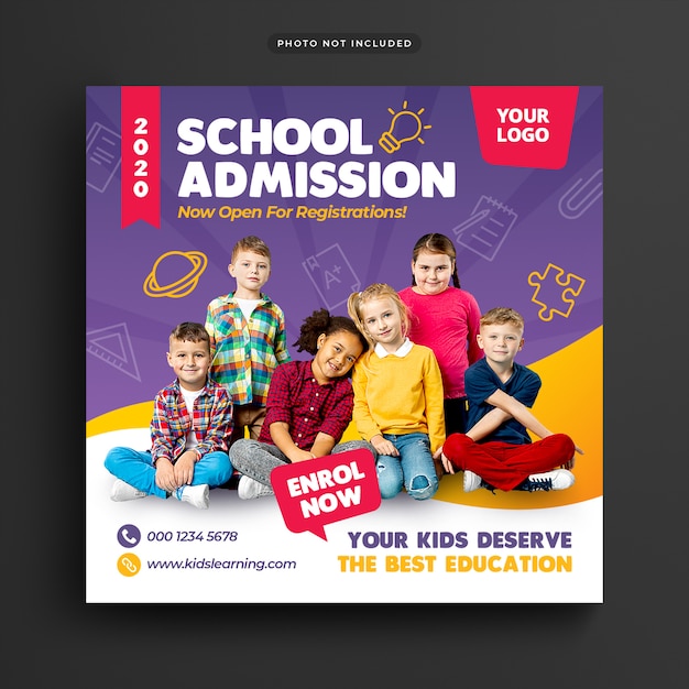 School Education Admission Social Media Post & Web Banner