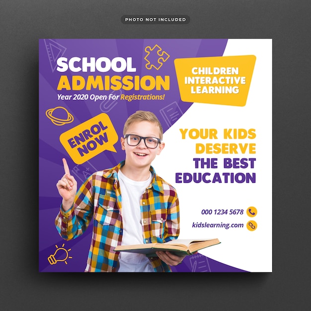 School Education Admission Social Media Post & Web Banner