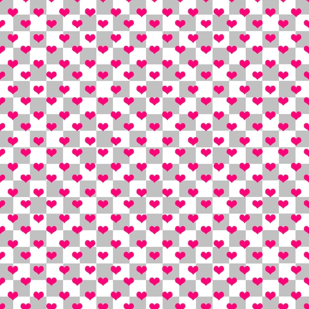 Seamless pattern of French Rose Pink Heart on Transparent Backdrop