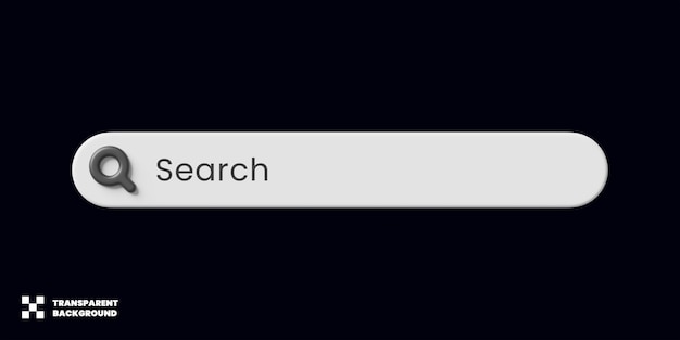 PSD search bar template design in 3d render