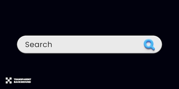 PSD search bar template design in minimalist 3d render