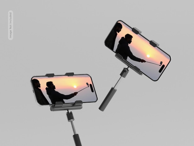 PSD selfie stick mockup