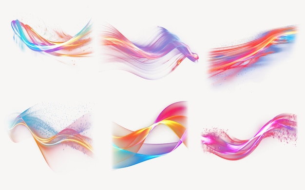 PSD a series of colorful waves with the word love on them