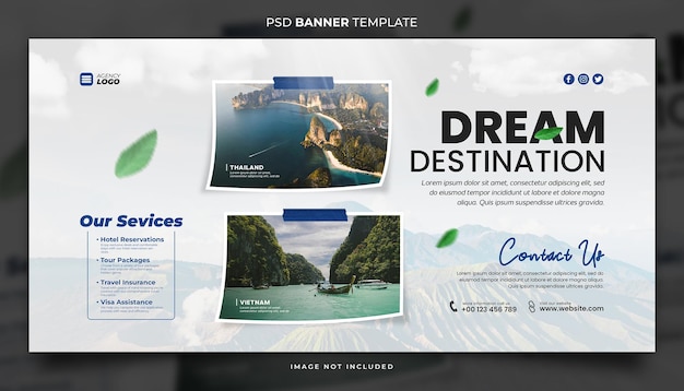 PSD services travel agency banner template