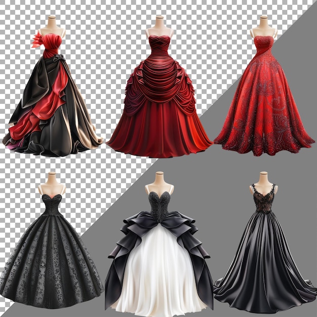 PSD set of ball gown no background