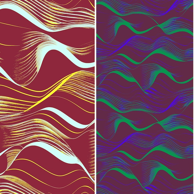 PSD a set of colorful lines with different colors and patterns