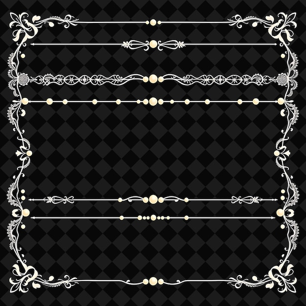 PSD a set of decorative frames with gold and white borders and a black background