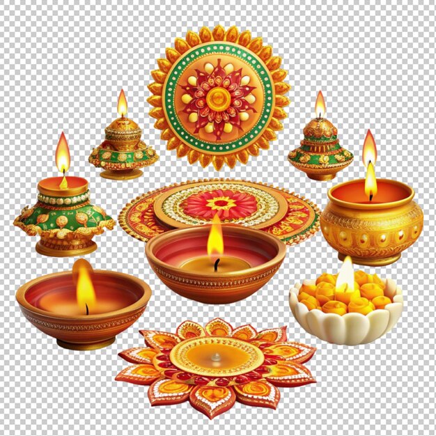 PSD set of mix diwali objects