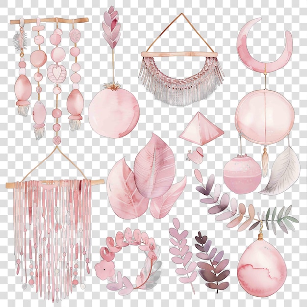 PSD set of nursery elements illustration watercolor