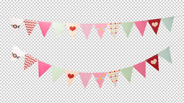 PSD set of paper party flags cutout psd file